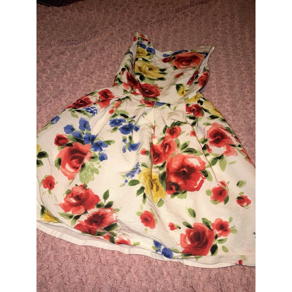 TAHARI Arthur S. Levine Floral Jacquard Dress Multi-color 6 Flowers Formal